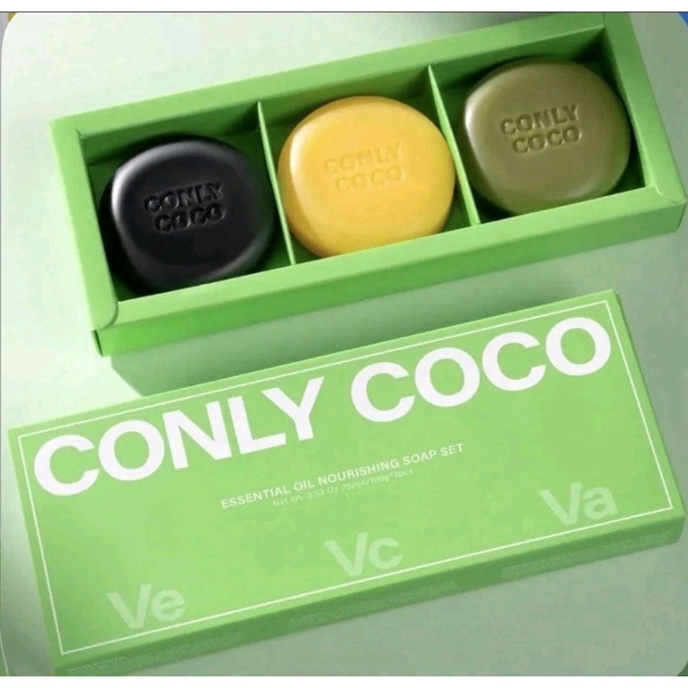 CONLY COCO Essential Oil Nourishing Soap Set 3pc Multipack 3.53 oz Ve Vc Va